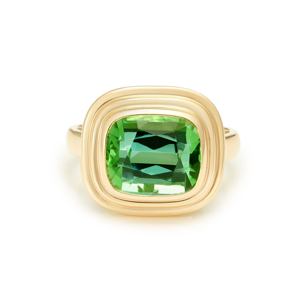 Minka Jewels - 18k yellow gold  5.70ct vivd green tourmaline ring