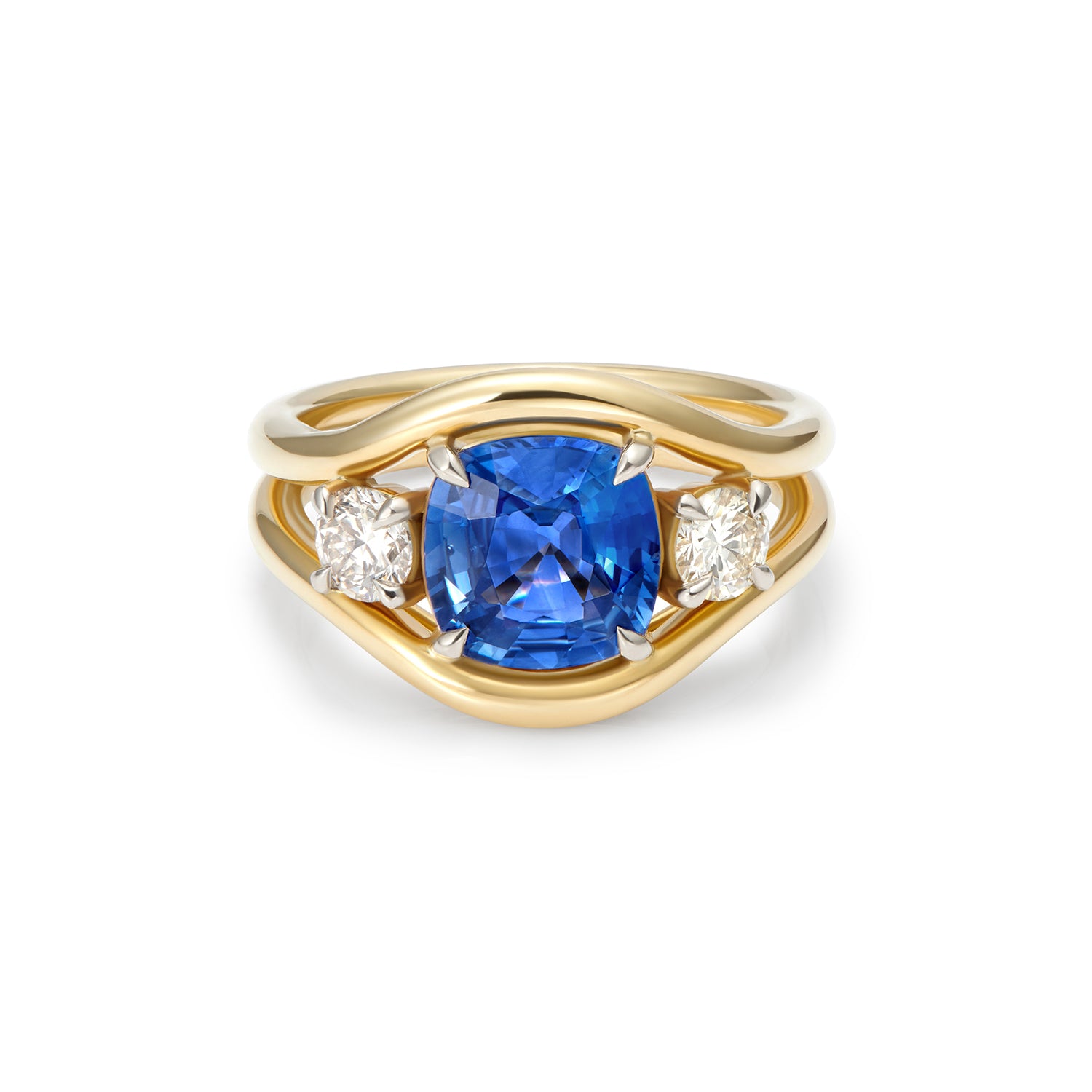 Mermaid: Blue Sapphire & Diamond Ring - Minka Jewels