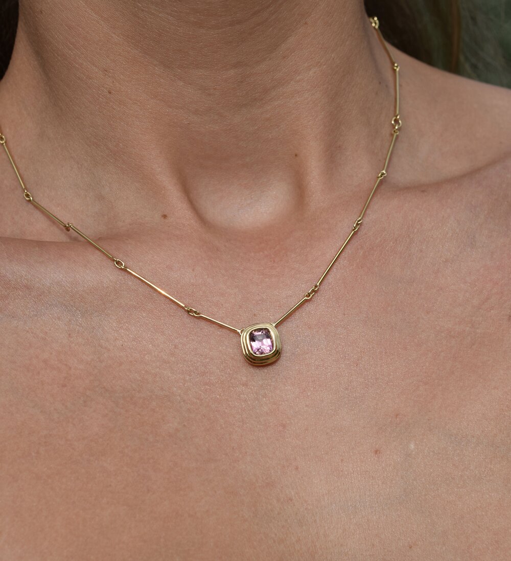 Athena: Pink Tourmaline Necklace - Minka Jewels