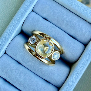 Engagement Ring: Yellow Sapphire & Diamond Ring - Minka Jewels