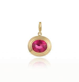 Athena: Pink Tourmaline Oval Chunky Chain Necklace - Minka Jewels